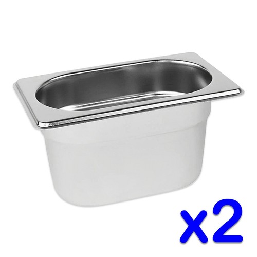 Stainless steel food pans - steel, 2